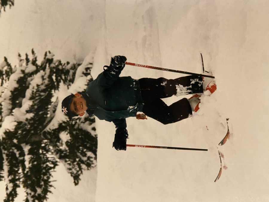 Price as a kid on skis